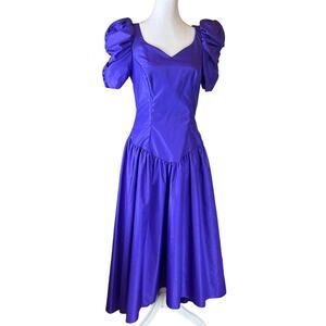 Vintage 80's Bridesmaid Prom Dress Alfred Angelo Purple Size 11/12 New Old Stock